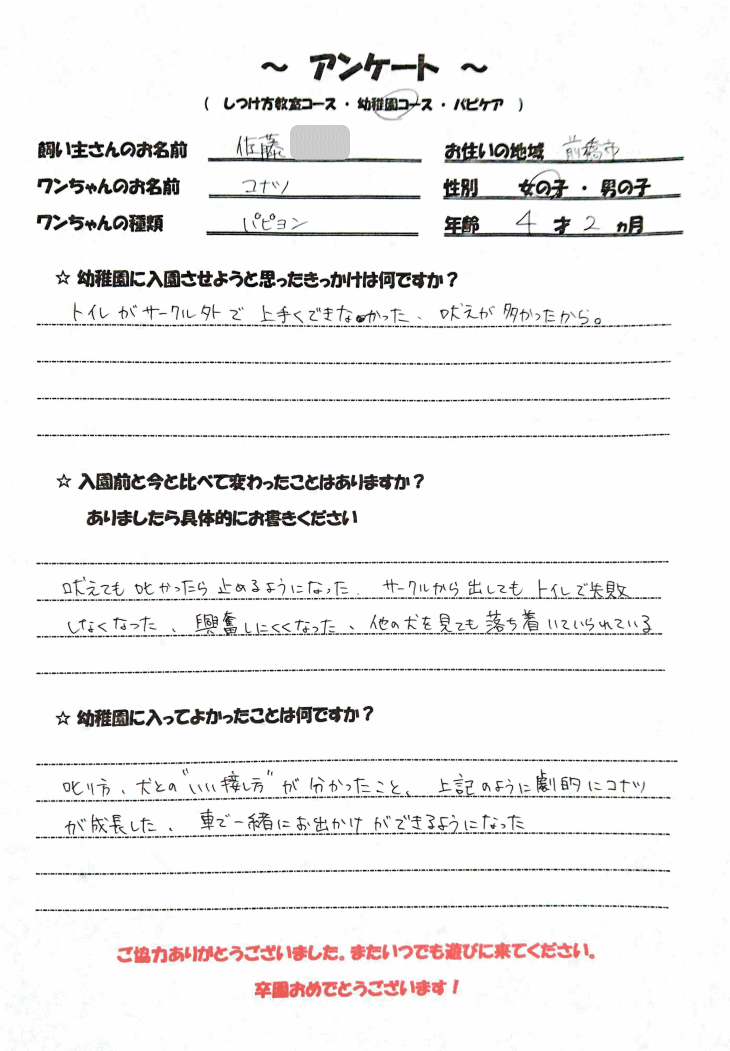 アンケート